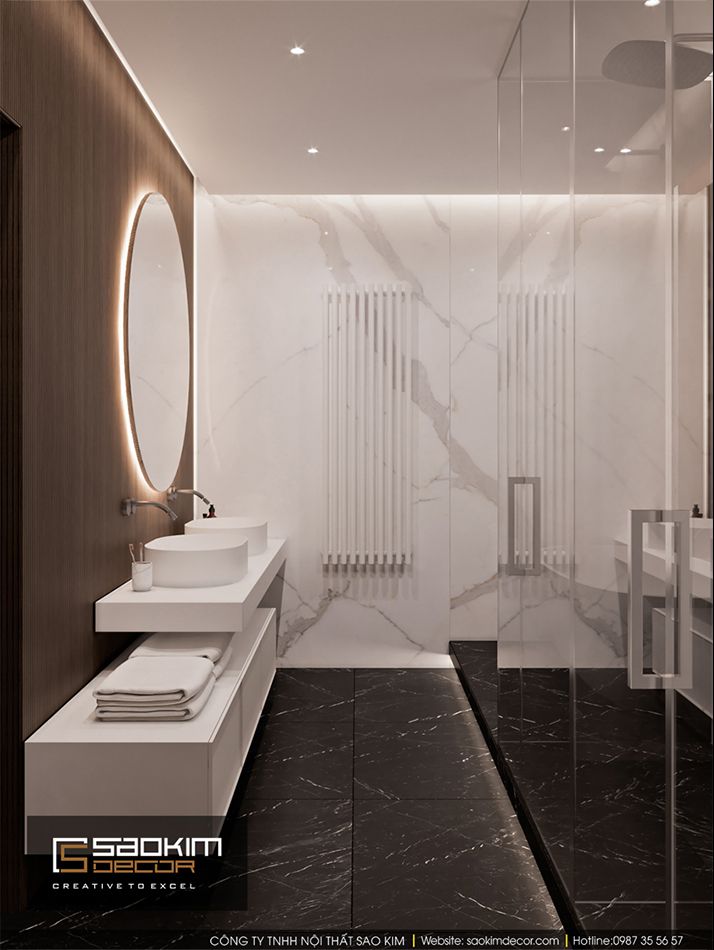 Thiết kế nội thất phòng tắm căn hộ Vinhome Ocean Park