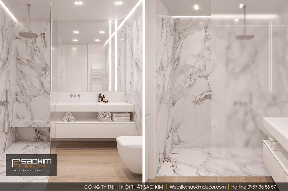 Thiết kế nội thất phòng tắm chung cư Hateco La Roma