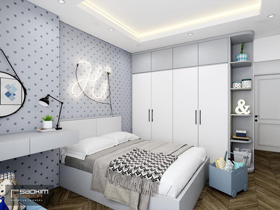 Thiết kế phòng ngủ con gái nhà phố hiện đại 3 tầng Âu Cơ - Tây Hồ