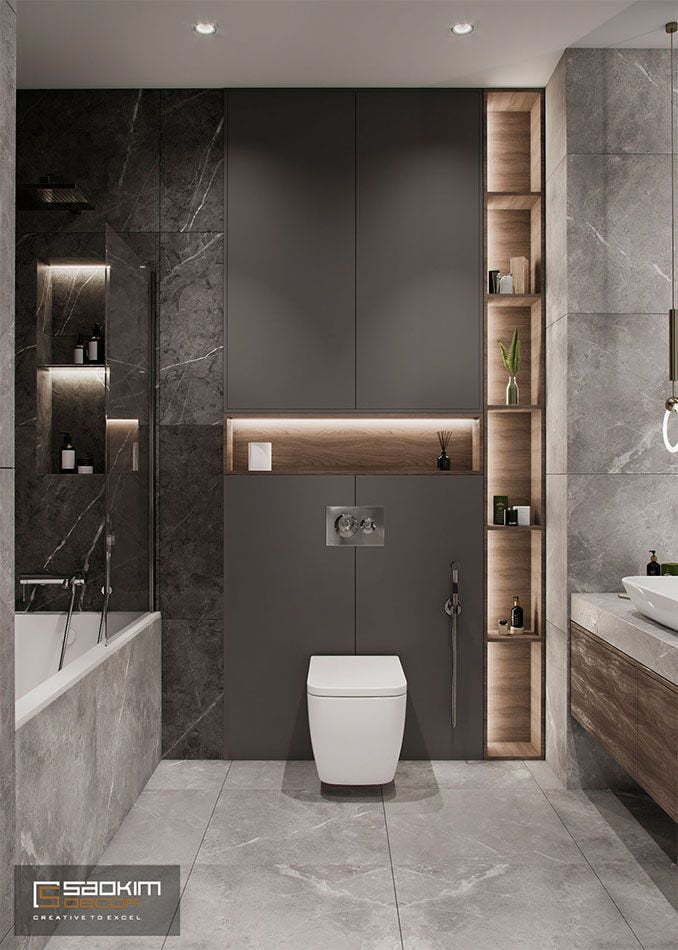 Thiết kế nội thất phòng tắm chung cư