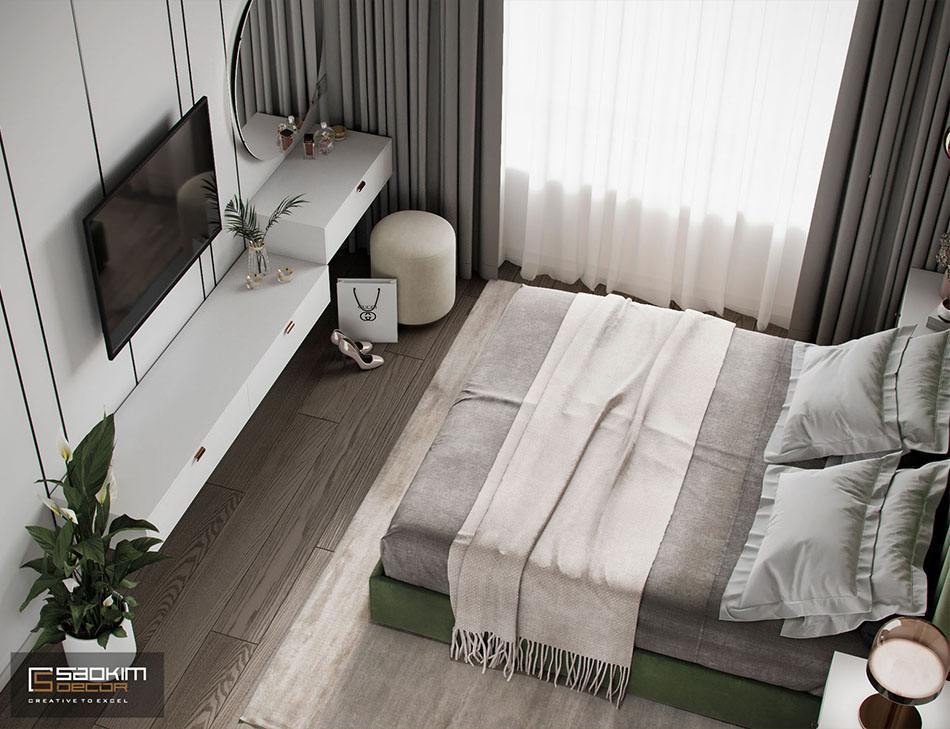 Thiết kế nội thất phòng ngủ chung cư Vinhomes Ocean Park