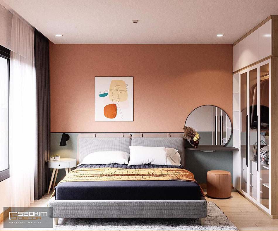 Phong cách thiết kế nội thất Color block cho phòng ngủ