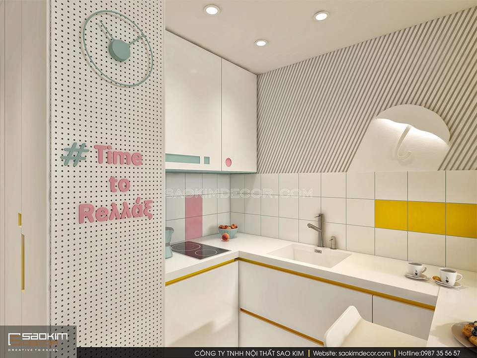 Thiết kế nội thất căn bếp tối giản mang nét hiện đại, tiện nghi