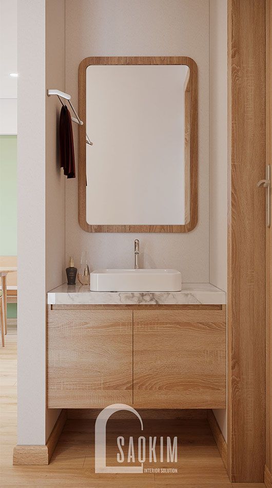 Mẫu phòng tắm căn hộ Vinhomes Smart City đẹp với phong cách thiết kế Color Block