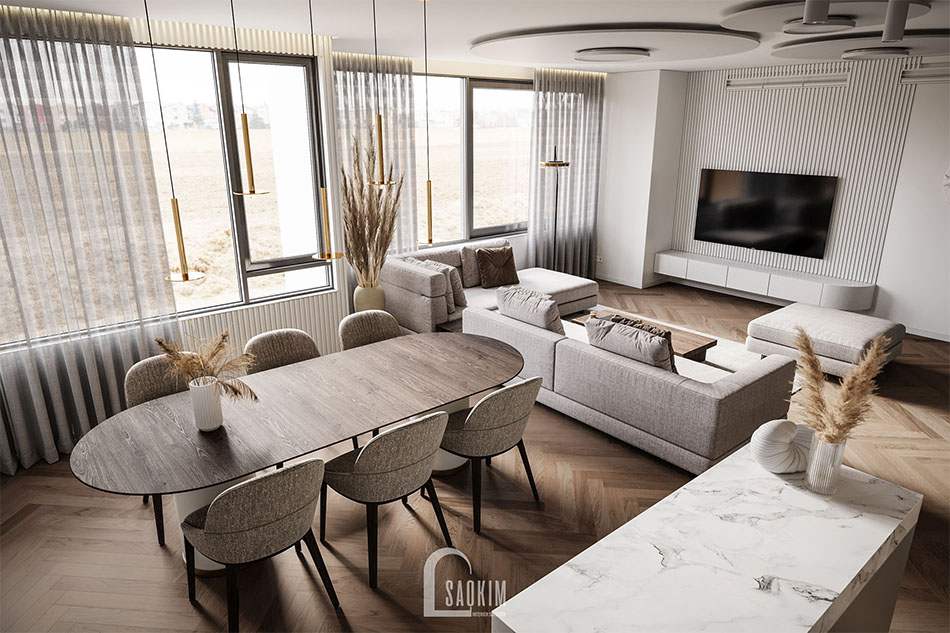 Thiết kế nội thất căn hộ chung cư cao cấp The Matrix One - không gian phòng ăn