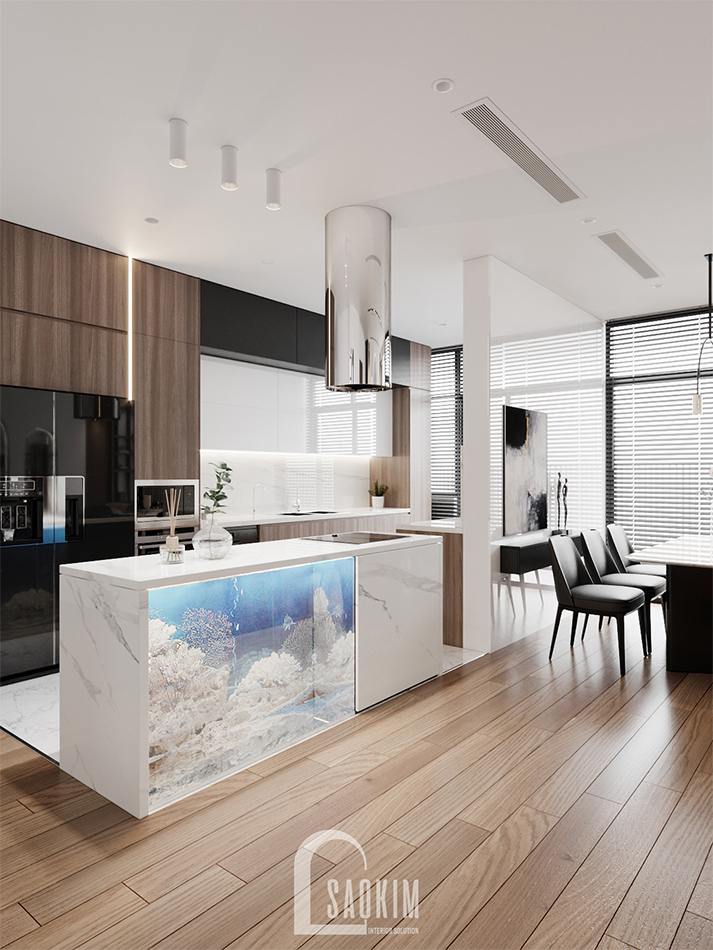 Thiết kế phòng bếp chung cư The Zen Gamuda theo phong cách hiện đại
