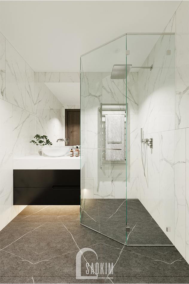 Thiết kế phòng tắm chung căn hộ The Zen Gamuda mang vẻ đẹp hiện đại