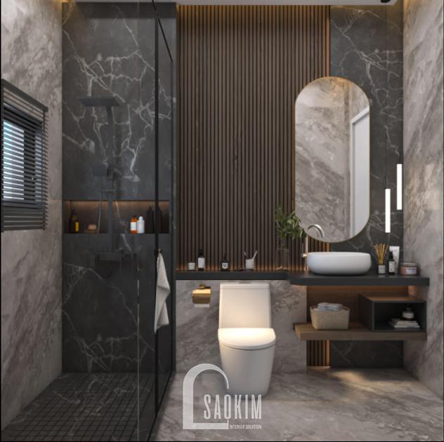 Thiết kế nội thất phòng tắm nhà phố phong cách hiện đại Chúc Sơn - Chương Mỹ