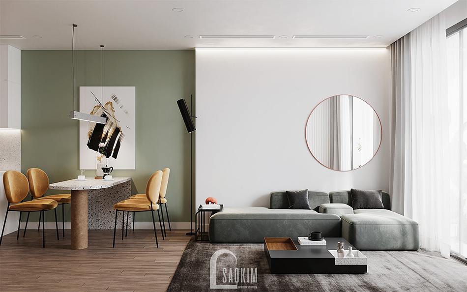 Thiết kế nội thất căn hộ The Terra An Hưng 74m2 theo phong cách hiện đại tối giản