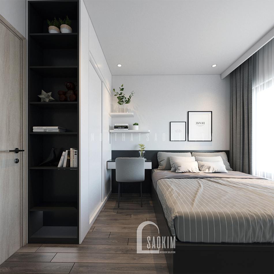 Thiết kế nội thất phòng ngủ bé trai chung cư Vinhomes Smart City mang vẻ đẹp mạnh mẽ, cá tính