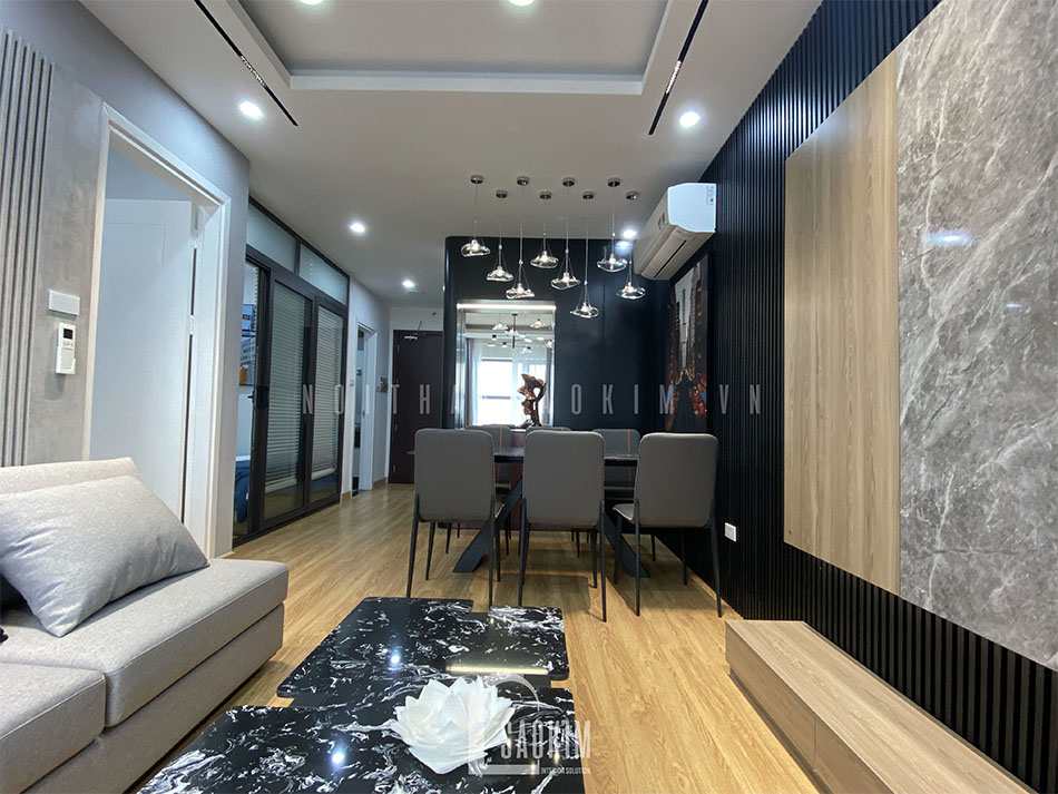 Thiết kế thi công nội thất chung cư trọn gói cho căn hộ có diện tích nhỏ nên không gian mở là lựa chọn tốt nhất cho phong khách và phòng ăn