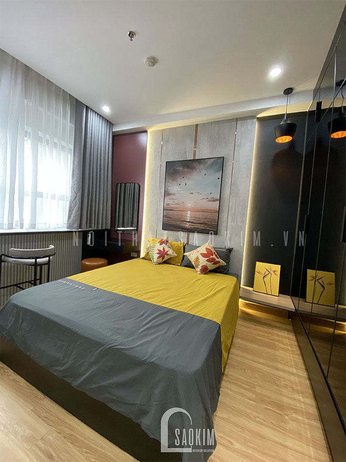 Thiết kế thi công nội thất phòng ngủ master chung cư trọn gói mang vẻ đẹp hiện đại, sang trọng Lotus Central